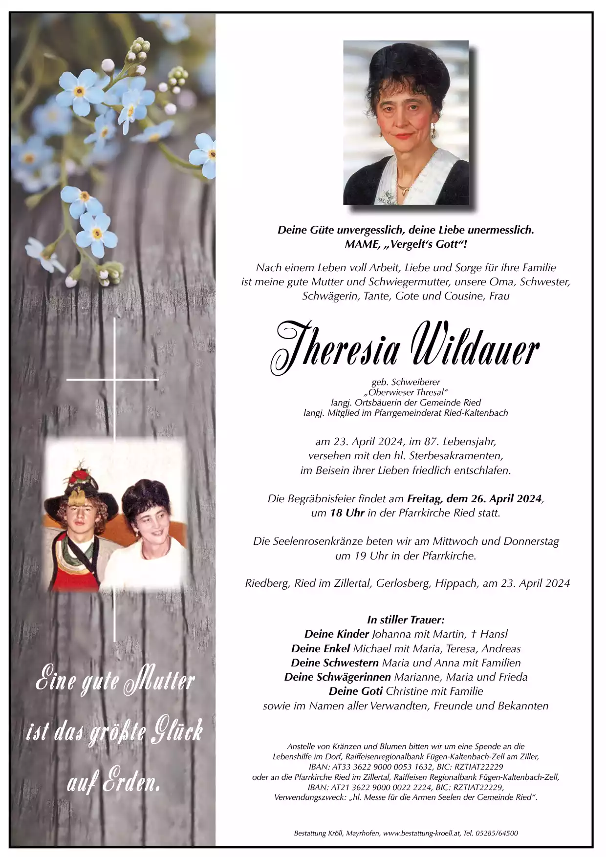 Parte von Theresia Wildauer